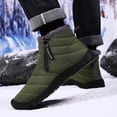 thumbnail image 4 of EGNMCR Snow Boots Men Shoes Solid Color Winter Keep Warm Woolen Casual Zipper Short Boots, 4 of 6