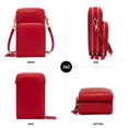 thumbnail image 2 of Small Crossbody Cell Phone Purse for Women, Mini Messenger Shoulder Handbag Wallet with Credit Card Slots,Red, 2 of 6