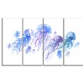 thumbnail image 2 of Blue Purple Jellyfish Group - Abstract Canvas Art Print, 2 of 3