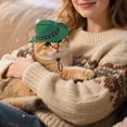 thumbnail image 4 of Chapeau de Cowboy pour Chats Accessoire pour Animal de Compagnie Exclusif Intérieur Extérieur Carnaval Halloween Western Jeu de Rôle Fête, 4 of 4