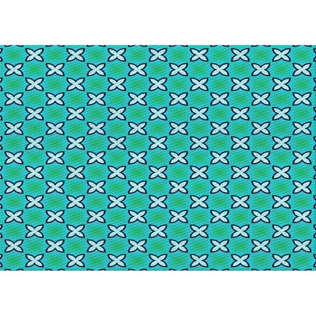 Ahgly Company Machine Washable Indoor Rectangle Transitional Bright Cyan Blue Area Rugs, 2' x 3'