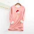 thumbnail image 1 of Chandails à Capuchon pour Femmes, Mode Décontractée d'Hiver, sous-Couche Chaude en Peluche, Imprimé de Noël, Manches Longues, Col Rond, Tenue de Plage pour Femmes en Solde, 1 of 6