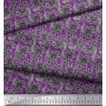 thumbnail image 3 of Soimoi Poly Georgette Fabric Leaves & Floral Block Printed Fabric 1 Yard 42 Inch Wide, 3 of 3