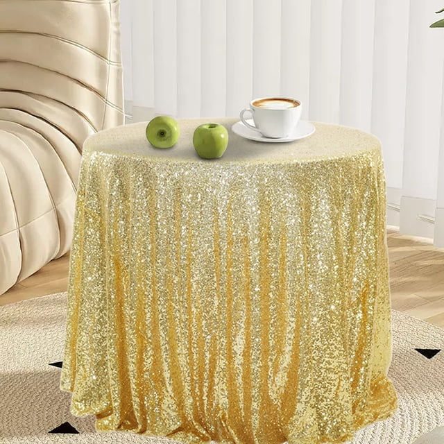 Nappe Ronde Pailletée Mariage Pailletée pour Fêtes de Mariage 47x47 Pouces dans une Variété de Couleurs