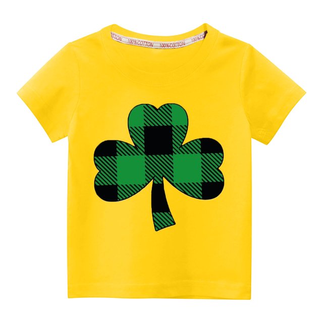 EGNMCR Blouses & Chemises à Manches Courtes Col Rond pour Tout-Petits Garçons Filles Mode Mignon Col Rond Imprimé Haut à Manches Courtes Girl Blouse