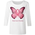 thumbnail image 4 of Fgnfyis T-Shirts pour Femmes Sensibilisation au Cancer Hauts Décontractés Col Rond Manches Trois-Quarts Design Imprimé pour Célébrations Quotidiennes Printemps Été Automne Hauts pour Femmes Blanc m, 4 of 4