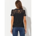 thumbnail image 4 of INSPIRE CHIC Haut en Dentelle Florale Semi-Transparente à Bord Festonné pour Femme, 4 of 6