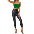 thumbnail image 2 of INSPIRE CHIC Camisole Courte en Velours à Paillettes à Bretelles Spaghetti pour Femme, Boîte de Nuit Fête, Vert m, 2 of 5