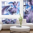 thumbnail image 1 of Purple and Blue Symmetrical Fractal Flower - Floral Canvas Art Print, 1 of 1