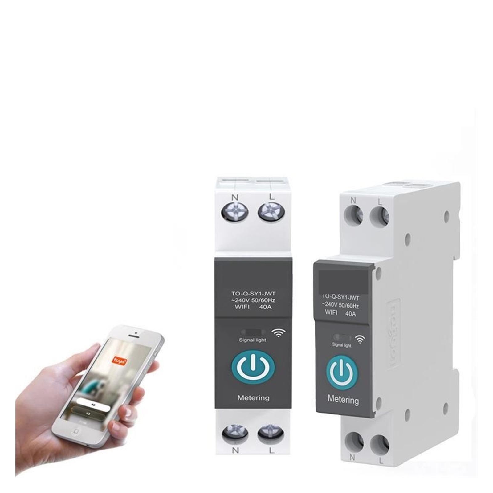 TUYA With Metering Smart Circuit Breaker 1P 63A DIN Rail For Smart Home Wireless Remote Control Switch By APP ,Easy to Install
