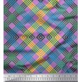 thumbnail image 1 of Soimoi Georgette Viscose Fabric Window Pane Check Printed Craft Fabric by The Yard 42 Inch Wide, 1 of 3