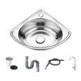 thumbnail image 2 of veasfak Small Corner Bathroom Sink Triangle Basin Wall Mounted Home Wash Basin Hand Wash Bar Sink for Bathroom Apartment Boat Restaurant Type B, 2 of 9