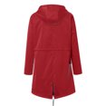 thumbnail image 2 of Kcodviy Imperméable Uni à Capuche Manteau d'Extérieur pour Temps Pluvieux Imperméable Coupe-Vent Veste pour Femmes Veste Simulée Vestes Manteau pour Femmes, 2 of 3