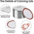 thumbnail image 2 of Canning Lids 100 PCS, 70MM 86MM Split-Type Canning Lids, Regular Canning Jar Lids, Rust-Proof Jar Lids Bulk, Food Grade Material, Perfect for Food Storage, 2 of 6