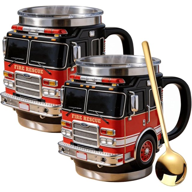 Fire Rescue Mug – for The Bravest Among Us, Handcrafted Fire Rescue Car Coffee Mug, Ultimate Fires Rescues Mug, Kitchen and Desktop Decoration, Unique Gift Fireman