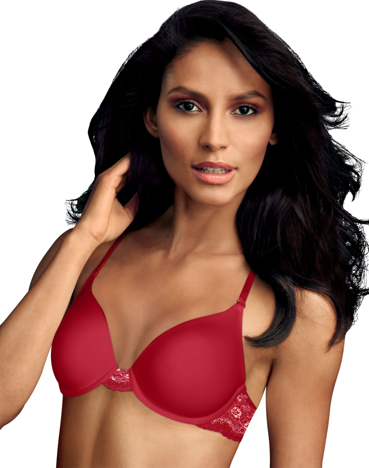 Maidenform Womens Natural Boost Demi Bra, 34B, Scarlet Berry/Spiced Almond Pink