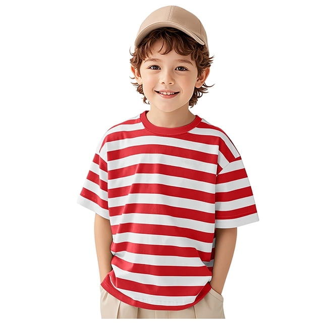 Akiihool T-Shirts Graphiques Garçons Ados T-Shirt Garçon - Mélange de Coton T-Shirts Graphiques à Manches Courtes pour Garçons - T-Shirt Graphique Cool Décontracté (Rouge, 5-6 Ans)