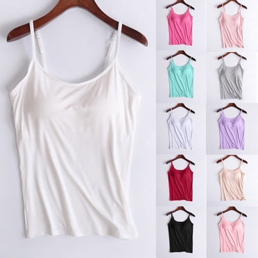 lcziwo Camisoles pour Femmes Grande Taille Débardeur Doux et Confortable Modèle Tricot de Corps Sans Manches Débardeurs avec Soutien-Gorge Intégré Ventes Prime Beige G