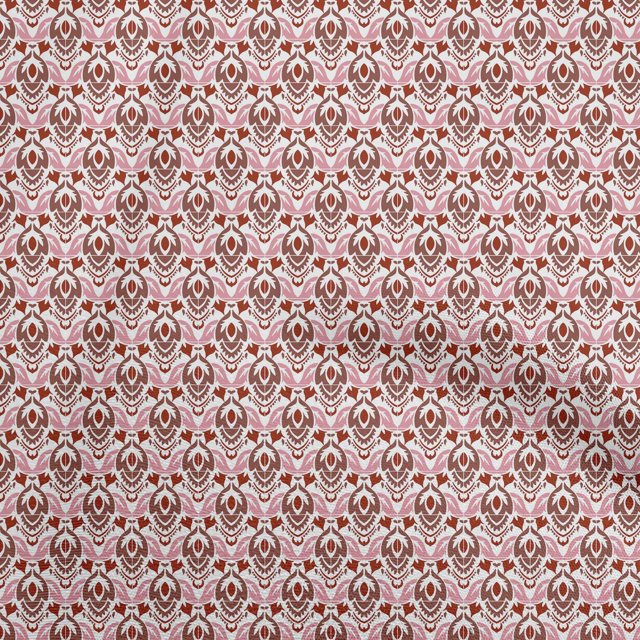 oneOone Polyester Spandex Brown Fabric Asian Block Print Tile Sewing Craft Projects Fabric Prints By Yard 56 Inch Wide