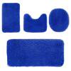 Lksixu 4 Pieces Bathroom Rugs Set for Bathroom, Soft Shaggy Microfiber Bath Mats with Toilet Lid Cover and U-Shape Bath Carpet, Non-Slip Absorbent Quick Dry Shower Rug Machine Washable for Tub