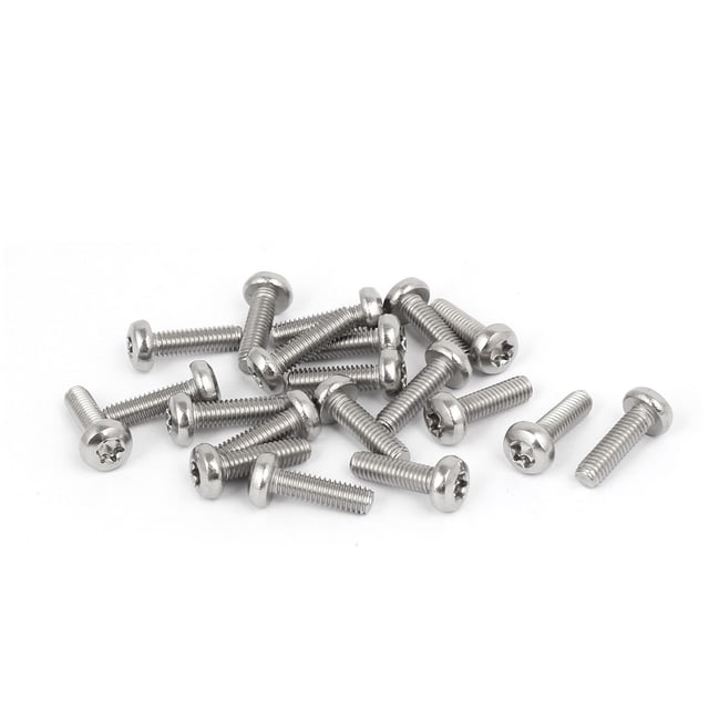 Unique Bargains M4 x 14mm 316 en Acier Inoxydable Tour de Tête Machine Vis Argent Ton 20pcs