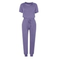 thumbnail image 4 of Yuyuzo Womens Workout Sets 2 Piece Short Sleeve Crew Neck T-Shirts Drawstring Jogger Pants with Pockets, 4 of 5