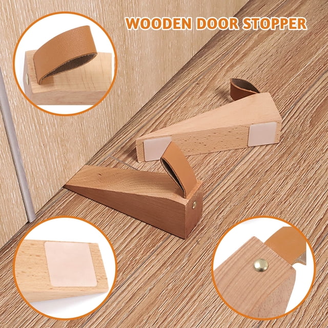 EGNMCR Butée de Porte Bois Surélevé Bois Anti-collision Butée de Porte Butée de Porte
