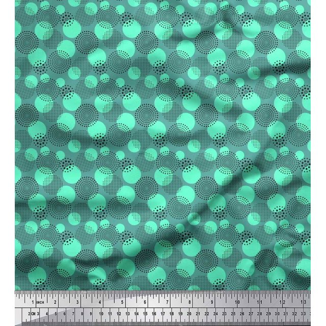 Soimoi Polyester Crepe Fabric Dots Small Fabric Prints by Yard 42 Inch Wide