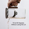 thumbnail image 3 of Pot Glass Teapot with Infuser 600ml Stainless Steel One Touch Tea Maker Clear Tea Kettle with Wood Handle for Home Office, 3 of 7