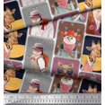 thumbnail image 2 of Soimoi Silk Fabric Paw,Hat & Animals Patchwork Print Fabric by The Yard 42 Inch Wide, 2 of 3