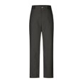 thumbnail image 3 of Women's Solid Color Straight Leg Work Pants - Button Closure, Pockets, High Waisted Casual Trousers for Commute, 3 of 4