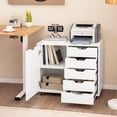 thumbnail image 4 of Costway Commode à 5 Tiroirs, Rangement Roulant, Classeur Latéral avec Tablette Ajustable, 4 of 10