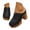 Noir, variante sur Sandales Compensées à Bout Fermé pour Femmes, Découpées, Sans Arrière, Mules à Plateforme, Talon Haut Épais, à Enfiler, Chaussures Habillées, Blanches, Taille 6,5