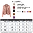 thumbnail image 3 of WEIYLL Womens Fleece Jackets Leather Motorcycle Short Lightweight Pleather Crop Beige Ladies Fall Tops And Blouses Size L, 3 of 8