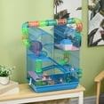 thumbnail image 2 of PawHut 18.5" Hamster Cage with Tube System, Exercise Wheel, Blue, 2 of 10