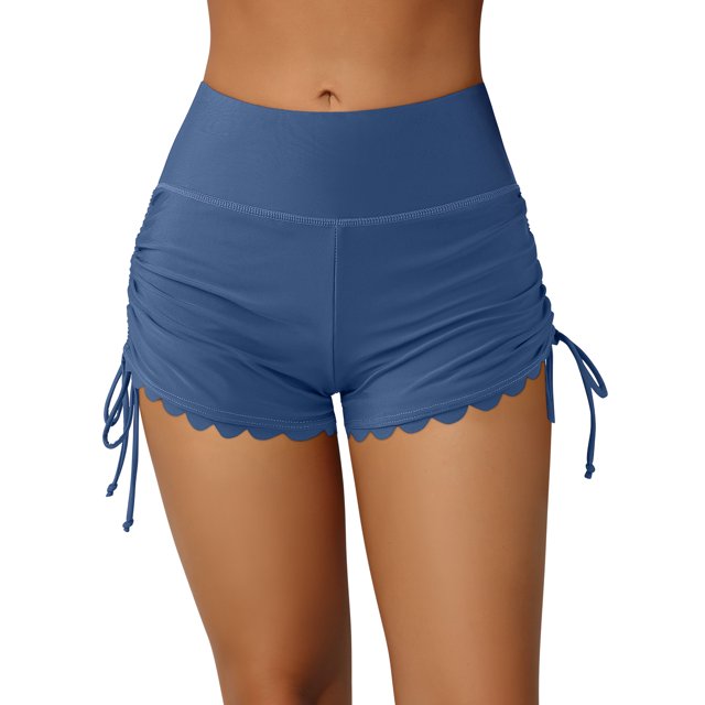 Bas de Maillot de Bain Taille Haute pour Femmes avec Cordon de Serrage