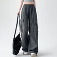 thumbnail image 1 of LSLJS Women's Mid-waist Pocket Overalls Casual Pants In Spring and Summer, Womens Cargo Pants Summer Clothes, 1 of 5