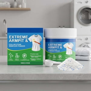 YiJuHui Oxygen Laundry Powder, Armpit Stain Remover for Clothes, Powerful Sweat & Deodorant Stain Cleaner, Concentrated Laundry Detergent Booster for Yellow Stains, Shirts, Uniforms & White Garments