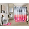 thumbnail image 1 of 15-Piece Bathroom Set  2-Rugs/Mats Non Slip  1 Fabric Shower Curtain  With 12-Fabric Covered Rings  Different Styles and Colors For Home Bath Dcor Peony Purple, 1 of 7
