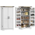 thumbnail image 1 of HOMCOM Armoire de Rangement de Garde-Manger de Cuisine avec Tablettes Ajustables Blanc Crème, 1 of 10