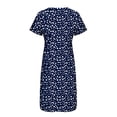 thumbnail image 5 of zanvin Robes de Mode pour Femmes Été Imprimé Décontracté Col en V Bouton Manches Courtes Vacances Poches Robe, Bleu, 5 of 5