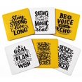 thumbnail image 1 of Inkdotpot Set of 6 Drink Coasters DecorativeNon,SlipCork Base4-inch Square PrintedCoastersEasy Clean- Quotes, 1 of 8