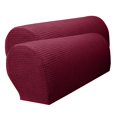 thumbnail image 1 of 2xBurgundy Flannel Stretch Armrest Resistant Furniture, 1 of 8