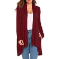 thumbnail image 1 of Cardigans Légers pour Femmes à Manches Longues Mode Décontractée Confortable Cardigan Uni Haut Blouse en Liquidation, 1 of 1