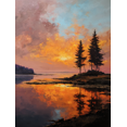 thumbnail image 1 of Qisvanset Abstract Sunset Stripe Canvas Print 12x16 Inch Hallway Wall Decor, 1 of 8