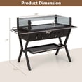 thumbnail image 3 of Costway Grils de Barbecue au Charbon en Acier Inoxydable avec Supports à Assaisonnements et Tablette de Rangement, 3 of 9