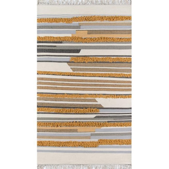 Novogratz INDIOIND-6MST3050 3 x 5 ft. Indio-6 Hand Loomed Rectangle Area Rug - Mustard