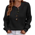thumbnail image 2 of EGNMCR Cardigans pour Femmes, Pulls pour Femmes Mode Décontractée Col en V Couleur Unie Manches Longues Blouse Pull pour Femmes, 2 of 6