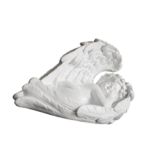kurtrusly Resin White Angel Statue Desktop Decor Collection Window Props Christmas lie down right think