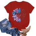 thumbnail image 2 of WEIYLL T-Shirts pour Femmes Imprimé Lettre Manches Courtes Col Rond Rouges Tailles m, 2 of 4